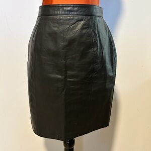 Vintage 20” Berman’s Leather Skirt; Size 10